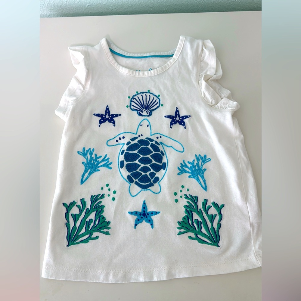 Mini Boden super stitch frill T-shirt